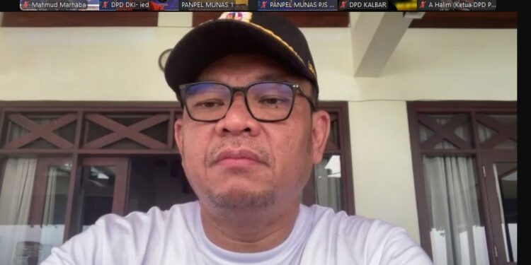 Gubenur Lemhanas RI, DR. H. TB. Ace Hasan Syadzily, M.Si saat membuka Munas II PJS di Kota Palu , Minggu (13/07/2025).